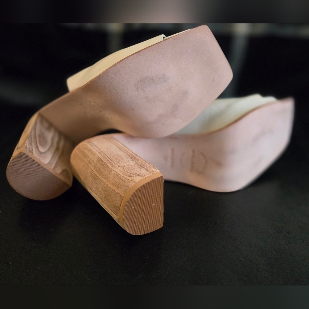 Wal & Pai Elegant White Women's Heel Mules Tan - Picture 6 of 8